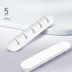 2-Pack Cable Management Clips, Durable Pe Material, 5-Slot Cord Organizer for Desktop, Car, Home Office, Desk Tidy, Wire Management Accessories