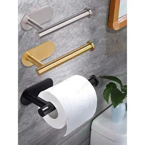 Stainless Steel Toilet Paper Holder, 1 Count Wall Mounted Adhesive Tissue Rack, Summer Gift Ideas, Home Essentials, Bathroom Storage Organizer, Home Goods, Bathroom Accessory