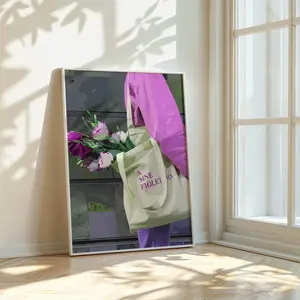 Feminine Wall Art – Stylish Violet Girl Poster for Makeup Room, College Dorm & Apartment Decor, Trendy Unframed Print
