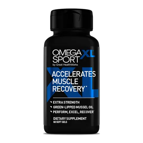 OmegaXL Sport Extra Strength Muscle Recovery Supplement and Respiratory Support Supplement - Improves DOMS and ROM, Clinically Studied Ingredients, 60 Soft gels