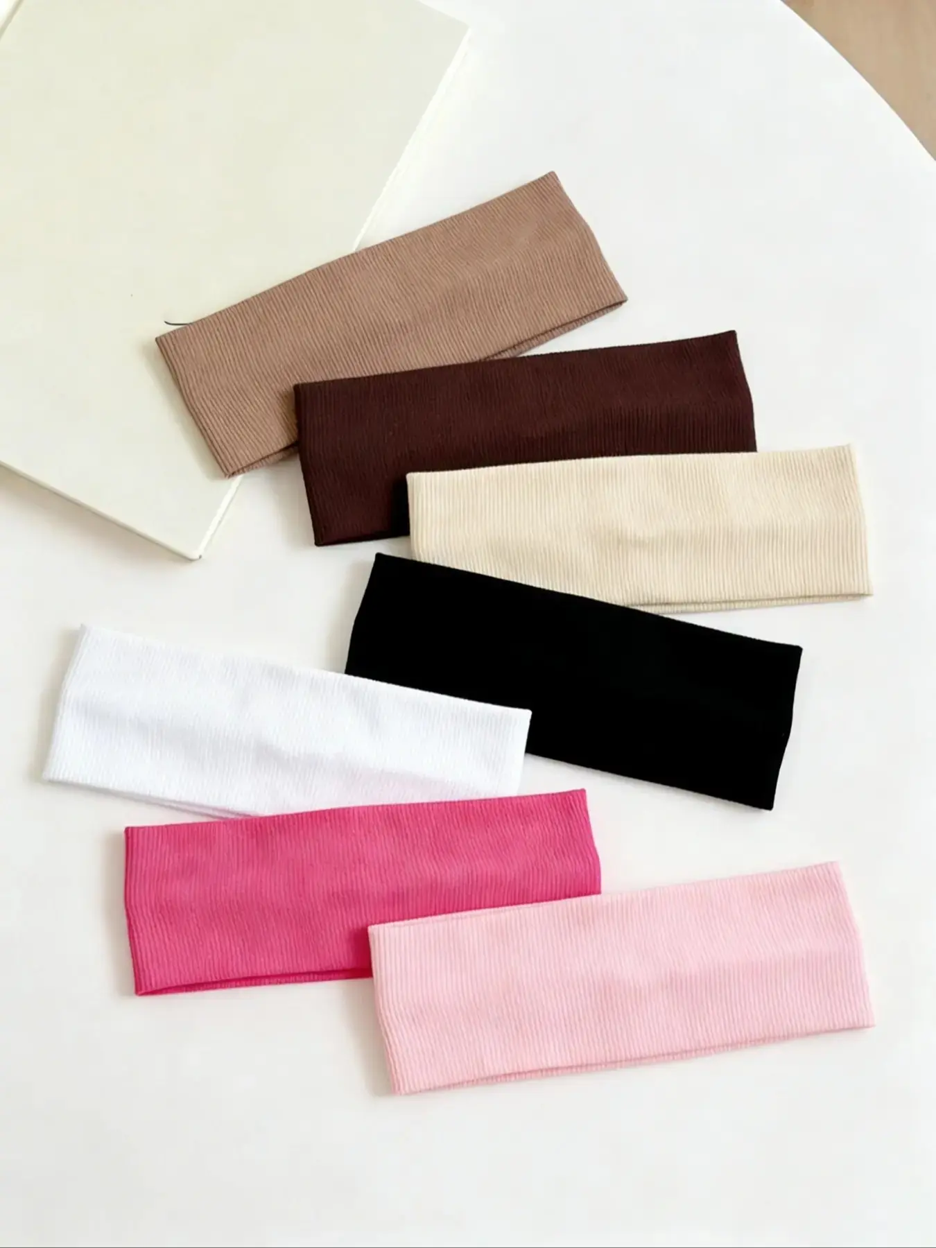7pcs Headband Set, Simple Solid Color Knitted Hair Bands, Soft Fabric Headbands for Daily Use, Casual Parties, Sports, Commuting, Outdoor Activities, Hair Accessories, Gym Wrap Headband, Workout Headbands, Headband Outfit Set