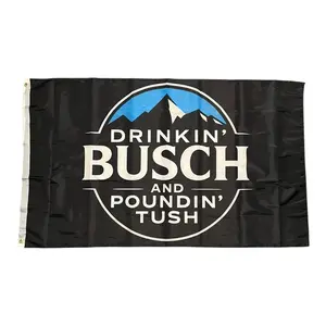 Funny Drinkin Buschh Poundin Tush 3x5 wall decor banner gift husband garage man cave hunting Tapestry seasonal Patriotic American Flag Banner