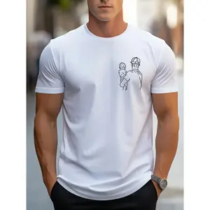 T-shirt with "DE" print, men's t-shirts, casual short-sleeved summer t-shirt