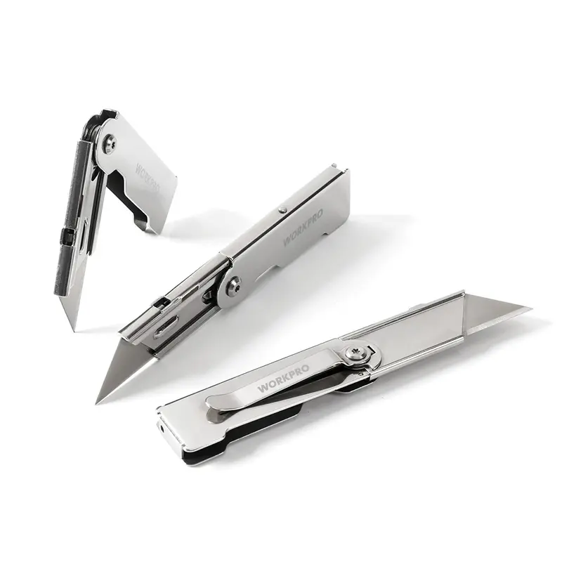 #toolupgrade WORKPRO 3-Count Quick Change Folding Pocket Utility Knife Set with Belt Clip