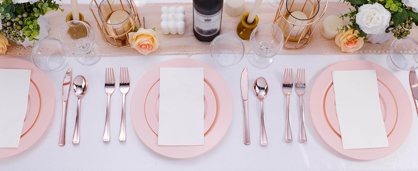 100PCS Black Plastic Dessert Plates, Premium Hard Disposable Plates for Party, Wedding