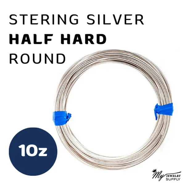 1Oz - 925 Sterling Silver Wire Half Hard Round Made in USA