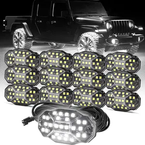 Winunite 27 Full Angle Chips Rock Lights,6000K Pure White,5-Sided Translucent Design with No Cover,4M Extension Wires,Plug and Play,IP67 Waterproof,Fits Trucks Trailers Cars SUV ATV UTV Boats Christmas gift Led Headlight Kit Led Headlamps Bulbs