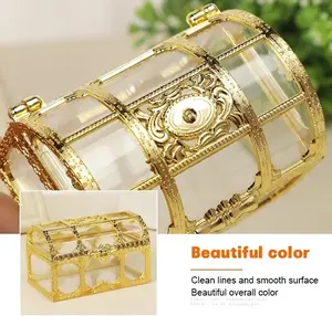 Mini Gold/Silver Transparent Jewelry Storage Box Clear Candy, rings, arras, jewlery Storage Organizer Vintage Trinket Keepsake Treasure Chest