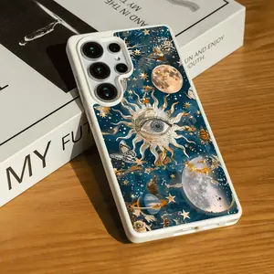Celestial Eye Moon Star Phone Case for SAMSUNG S22/S23/24/25/ULTRA/PLUS  Matte Magnetic Phone Case Anti-slip and anti-fall Zero burden to use Acrylic Wireless Fingerprint Smartphone