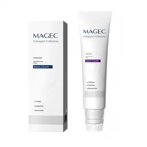 Collagen Neck Firming Cream with 5 Rollers for All-Around Massage, Hyaluronic Acid, Vitamin C+E - Reduces Wrinkles & Double Chin, Relieves Edema, Suitable for Wrinkled Skin