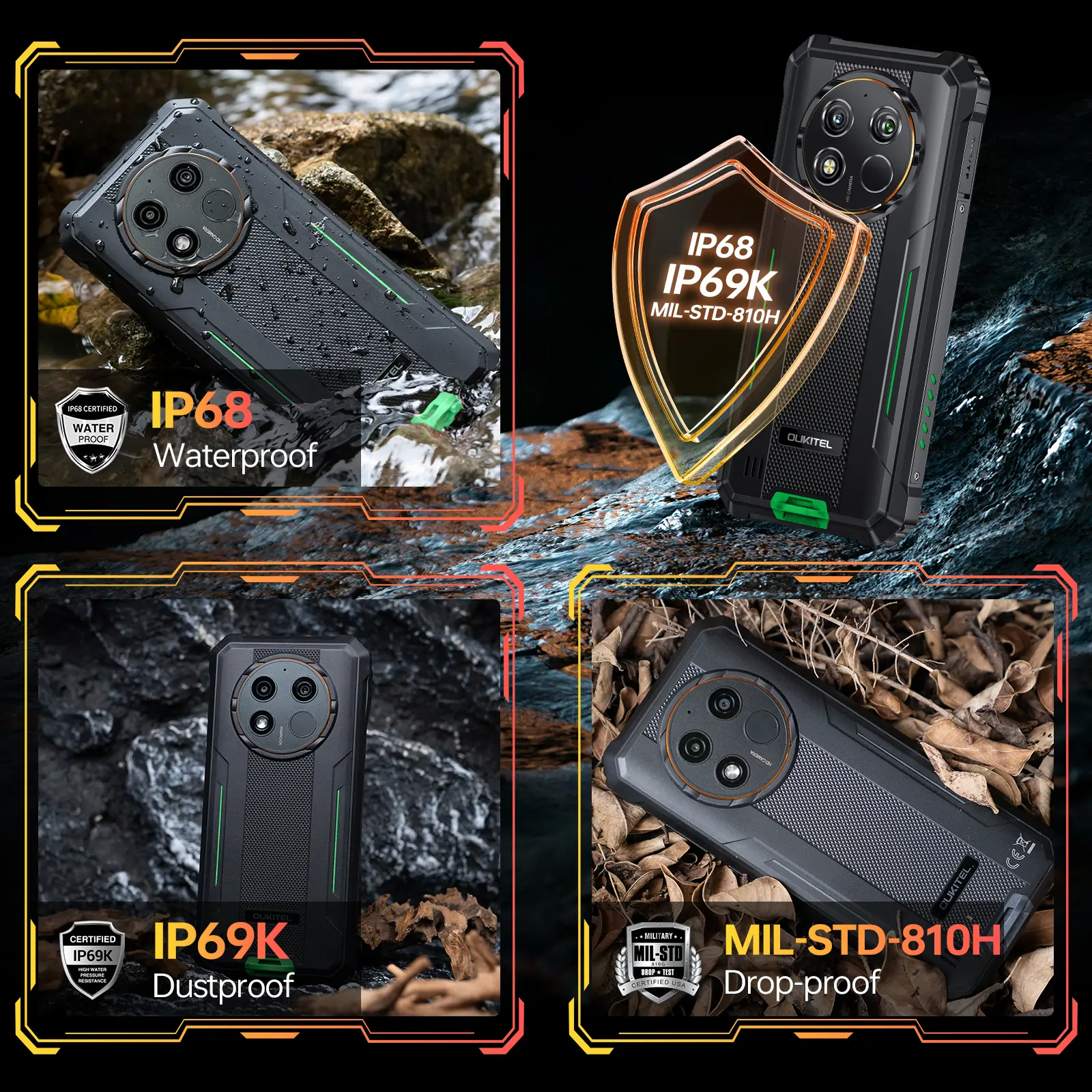 OUKITEL WP28E Rugged Phone Unlocked, 10600mAh Battery Cell, 6.52