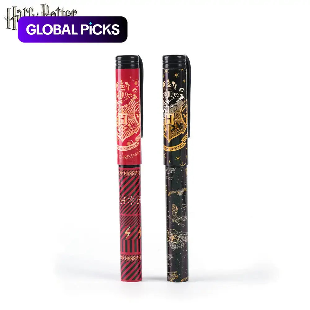 2 Counts Officially Licensed Harry Potter Hogwarts Cartoon Anime Pattern Drawing Pens, Fun Office Supplies Gift Set, Neutral Ballpoint Pens #GLOBAL PICKS