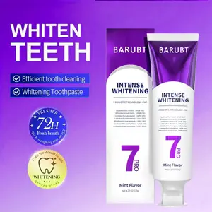 BARUBT 7PRO Intense Whitening Toothpaste Super Whitening Deep Cleaning Formula Fresh Breath Healthy Teeth Basic Clean Cream for Home & Travel Oral Cleansing Mint Flavor