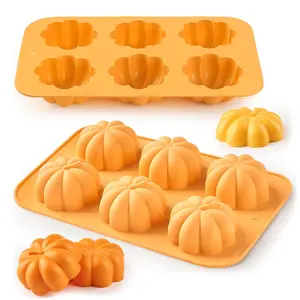 Create 3D Pumpkins. Your Fall Baking Essential.2 Pack Silicone Molds for Halloween, Thanksgiving & Fall Treats. Flexible Tin