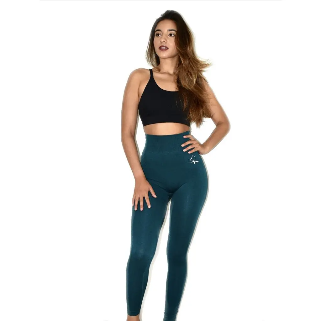 Emerald Green Flourish Seamless Leggings