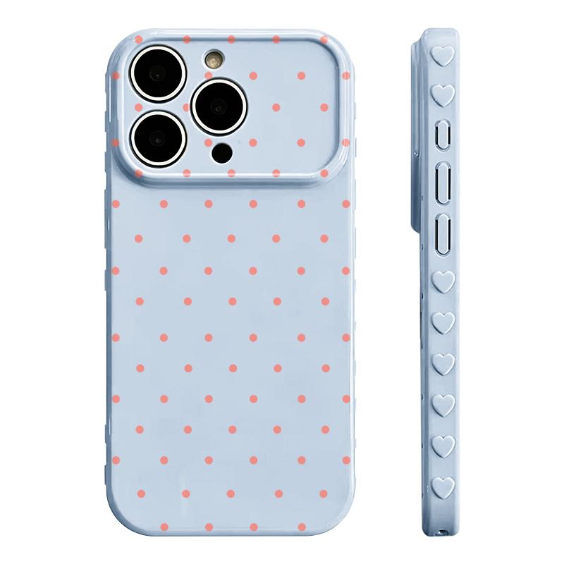 Cute Polka Dot And Heart Themed Phone Case Slim Lightweight And Scratch-Resistant For Everyday Use Minimalist And Cute Design For Apple 17 16 15 14 13