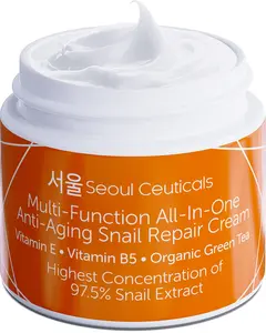 SeoulCeuticals Korean Skin Care 97.5% Snail Mucin Moisturizer Cream - K Beauty Skincare Day & Night Snail Repair Cream