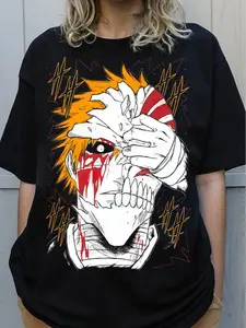 Bleach Ichigo Hollow Mask Graphic Tee | Retro Anime 90s Shirt