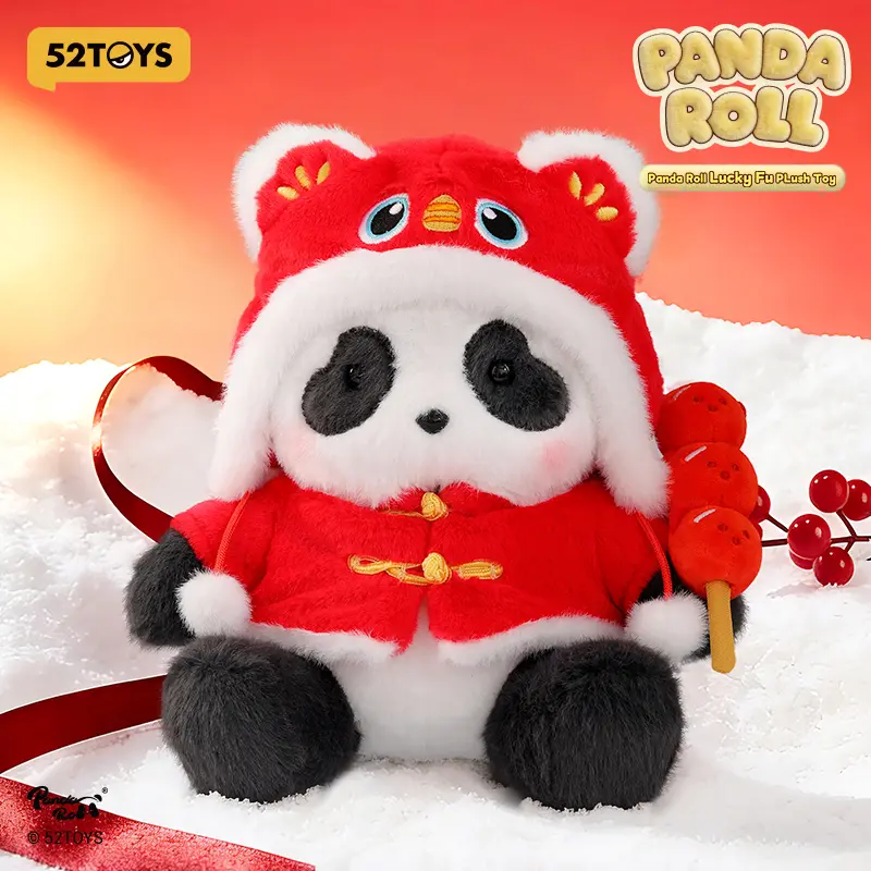 52TOYS Panda Roll Lucky Fu PLush Toy Kawaii Creative Gift Room Decor Desktop Decoration Gift for  Birthday Party Super Soft Fluffy