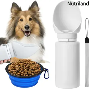 Nutriland Silicone Dog Water Bottle, Leak-proof Design,Foldable Extra Wide Cup, Food Grade Portable Water Bottle, Suitable for Walking,Hiking