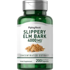 Piping Rock Slippery Elm Bark Capsules | 4000mg | 200 Pills | Herb Supplement for Women and Men | Non-GMO, Gluten Free