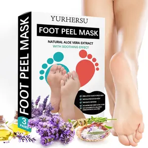 Lavender Exfoliating Foot Mask with Lactic Acid, Rose Scent, Moisturizing Softening Dry Feet, Ideal Spa Care, Feet Peeling Mask, Intensive Foot Care, Single Item