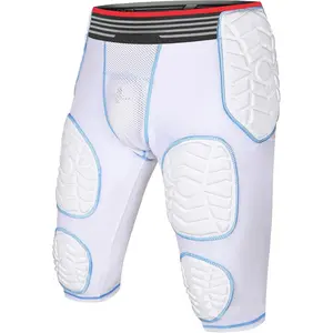Combat 7-Pad Adult Football Girdle for Men with Cup Pocket, Padded Compression Shorts with Integrated Pads, Men's Girdle Football