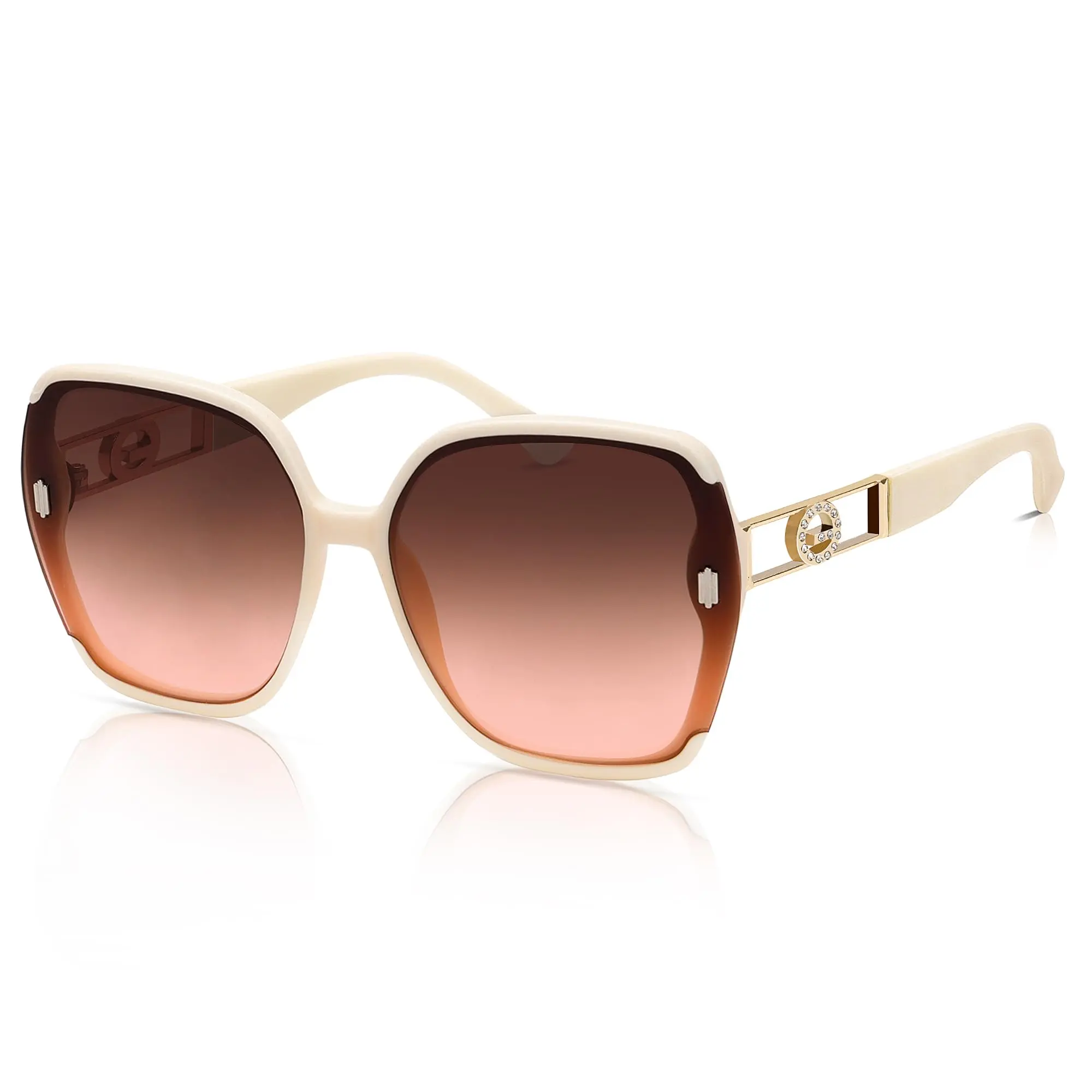 Oversized Square Frame Sunglasses Retro Vintage Trendy Shades Oversize Square Retro Block Hipster Sunglasses - zeroUV main image 3