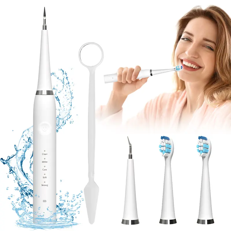2in1 Multifunctional Plaque/Tartar Remover Electric Toothbrush, Cleaning Kits for Teeth, Calculus Remover Tartar Cleaning With Replaceable Toothbrush Heads, Waterproof Teeth Brush Kit At Home And Travel