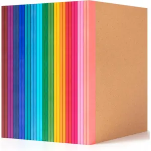 30 Pack Bulk A5 College Ruled Lined Notebook Journals, 8.3"x5.5" Kraft Cover Composition Notebook with Rainbow Spines, 60 Pages 15 Colors for School Office Travel