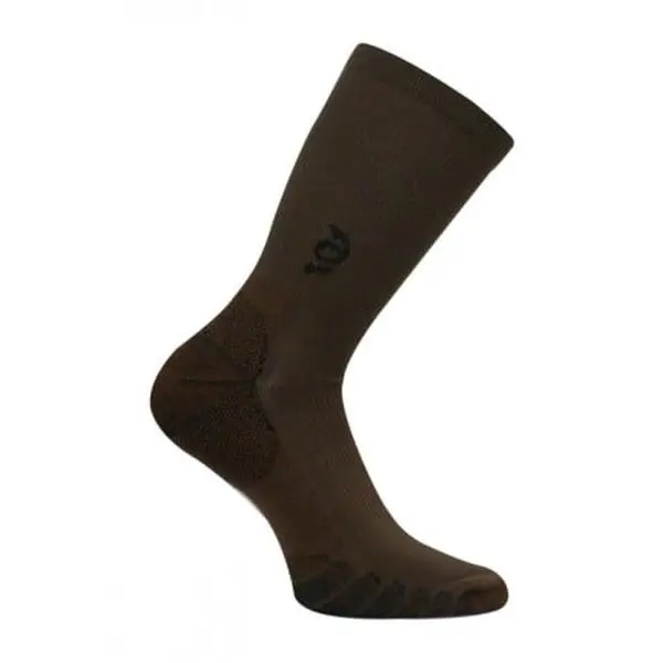 Travelsox TSC 100 Compression Crew Socks for Adults - Brown, Medium, with Built-in Plantar Support Zone, Long-Lasting Compression Stockings