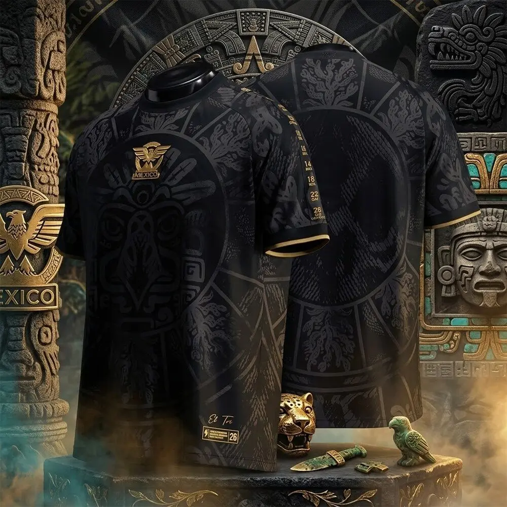 Black Version Mexico Heritage Jersey (2026.W.C Edition) Full Size - Premium Embroidered Crest – High-Quality Breathable Cotton, Moisture-Wicking, Lightweight & Comfortable All Day