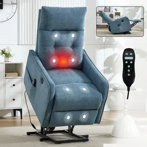Power Lift Recliner Chair with Vibration Massage and Heat for Petite Elderly, Small Lift Chair with Side Pocket Remote Control, Infinite Position, Chenille
