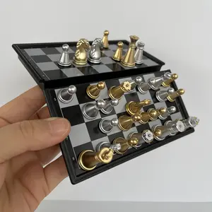 Mini Magnetic Chess Board Game, Portable Folding Board - Small Mini Pocket Chess Set, Dollhouse Displays, (X-Small / 5.1 Inch),educational ,Funny gift, Family, festival gift