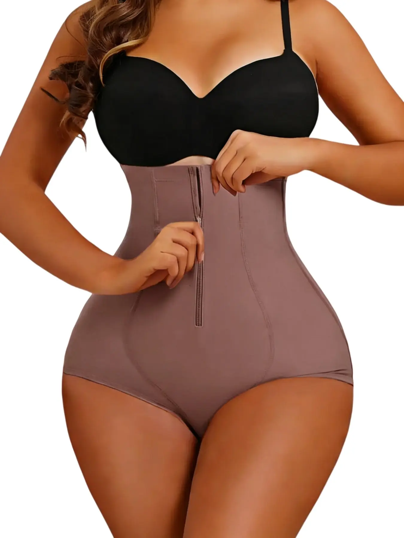 1 Count Women's Hook Zipper Dual Closure Snug Fit Sculpting Stretch Shaping Bottoms, High Waisted Hourglass Contouring Shapewear Panty, Double Compression Shaper, Compression Adjustable Shapewear, Fitness Shapewear, Perfect for Party & Gym