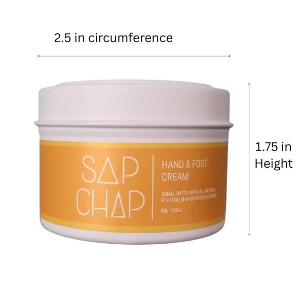 Sap Chap Hand & Foot Cream - All-Natural Whipped Moisturizer for Dry Skin & Cracked Feet - 80g - Chemical-Free, Preservative-Free, Handmade in Small Batches