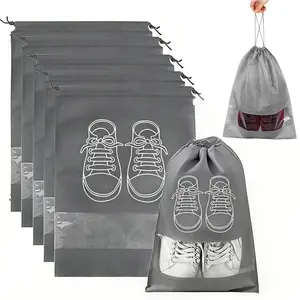 5/10 PCS Travel Shoe Bags Clear Window - Dustproof Reusable Shoe Organizer Pouch for Boots Sneakers - Portable Storage Case Suitcase Gym Home | Travel Essentials Packing Hacks 2026 Space Saving Storage Protective Vacation Must Have