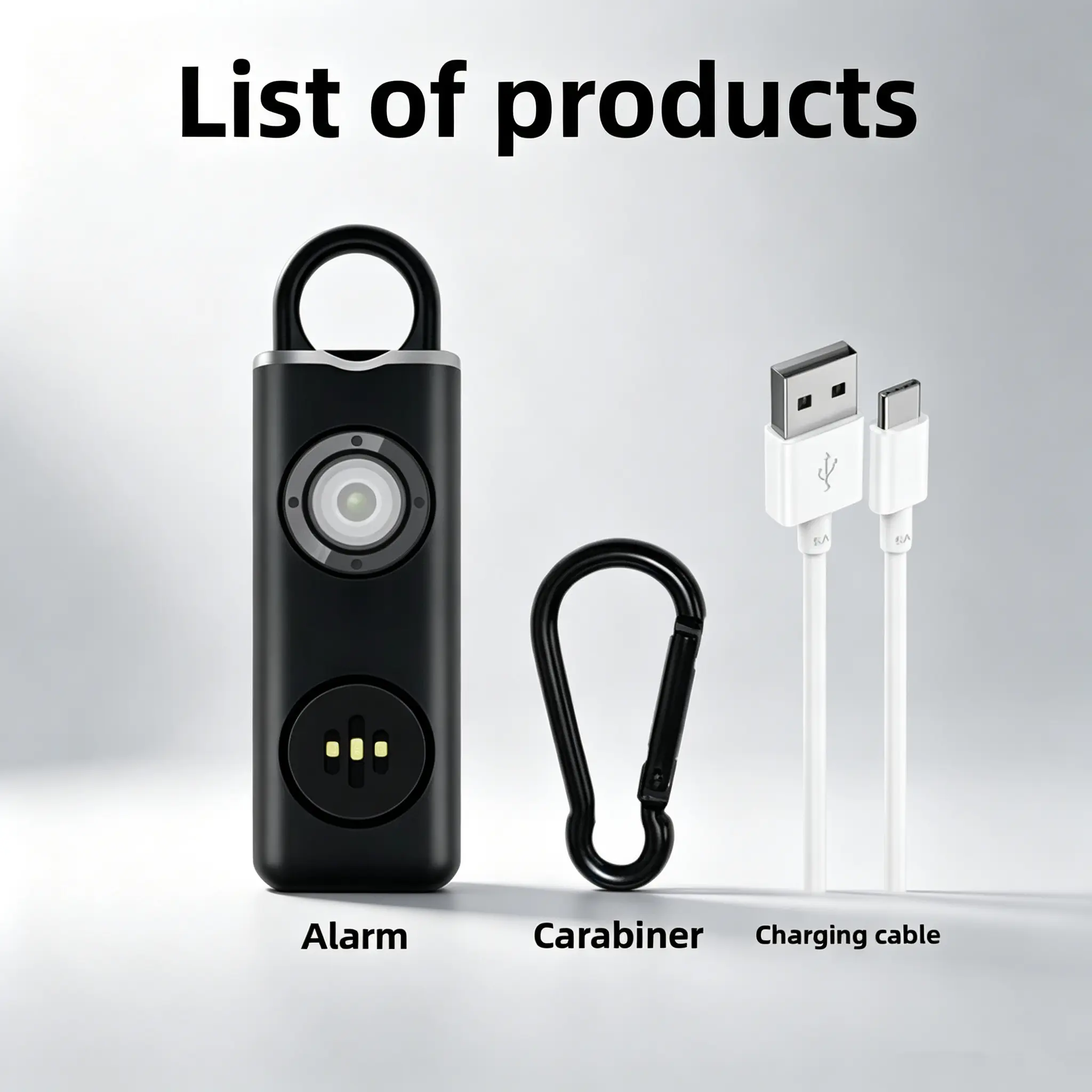Portable 130dB Emergency SOS Alarm Keychain Dual Strobe Light Personal Safety Self Defense Tool For Outdoor Daily