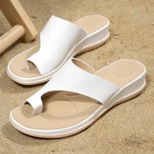 Women's Summer Beach Vacation Slip On Cutout Wedge Platform Sandals Indoor Outdoor Slippers