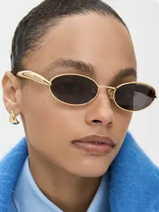 New Oval Metal Sunglasses for Men & Women, Classic Oval Sunglasses, Uv400 Protection, Stylish Driving Shades, Outdoor Sports, Beach Parties, All Seasons Wear