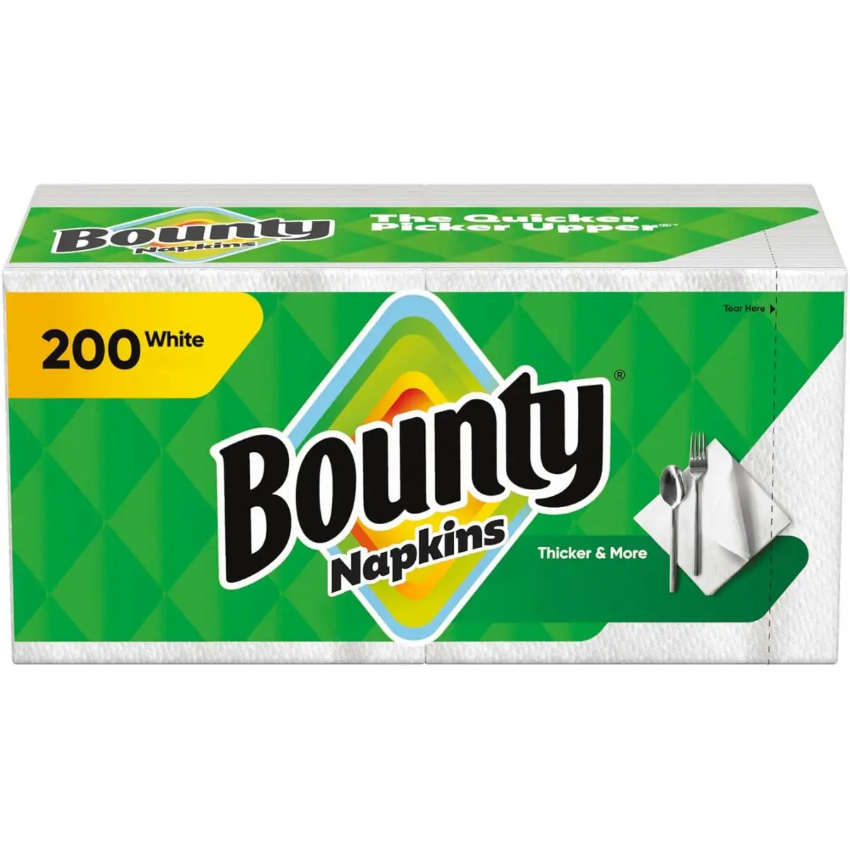 Bounty Paper Napkins, White, 200 Count, Packaging may vary