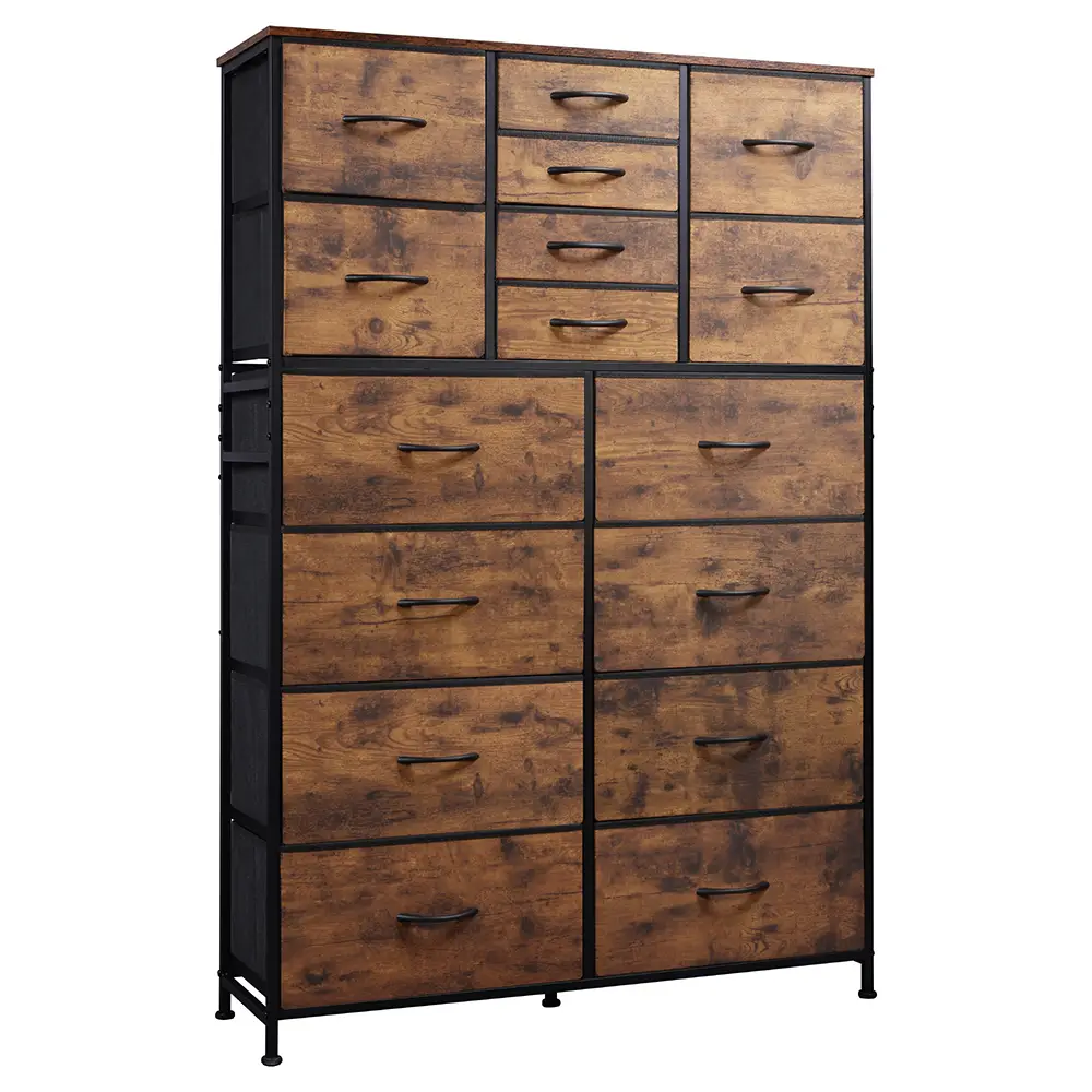 WLIVE 16 Drawers Dresser, Tall Dresser for Bedroom, Closet, Hallway, Storage Dresser Organizer unit, Large Dressers & Chests of Drawers with Fabric Bi