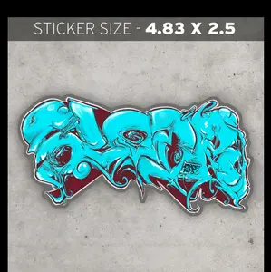 "slodr" distressed style graffiti sticker blue and burgundy vinyl Decor Decorative Waterproof