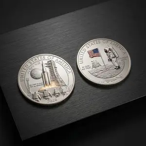 Lunar Mission Commemorative Silver Coin Set – NASA Inspired Space Exploration Collector Gift for Him