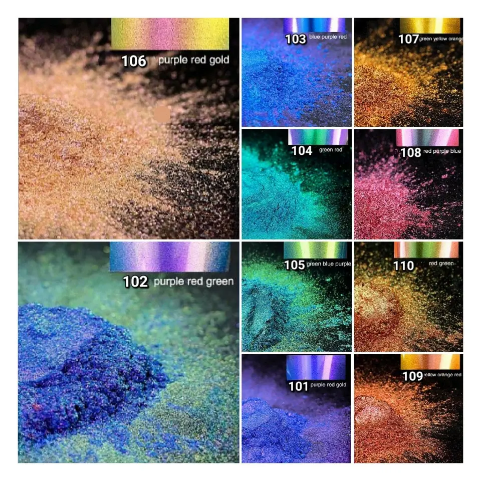 Chameleon pigments, color shifting, vibrant, long lasting. DYI paint, resin craft, nail polish, nail art, candle making