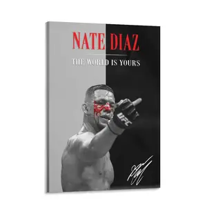Nate Diaz Poster, Mixed Martial Arts Print Artwork Decor, Scarface Poster, The World Is Yours