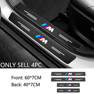 4pcs Car Door Plate Carbon Fiber Threshold Protector Stickers, Bmw M Sport Models, Durable Decals for E36 E34 F31 F10 F20 F40 M3 M4 M5 F48 E46 E60 E90 E91 E30 E39 Z4 X3 X5 X1