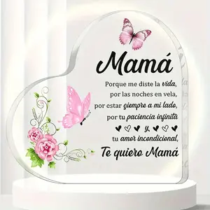 Butterfly & Flower Pattern Acrylic Keepsake, 1 Count Floral & Letter Pattern Decorative Plaque, Perfect Gift for Birthdays & Special Occasions, Signs