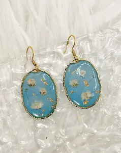 BLUE FLORAL DANGLES