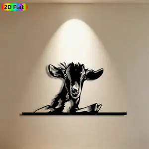 1pc Goat Metal Wall Art, Lifelike Goat Statue Mural, Ideal Gift for New Year, Easter, Animal Decor Enthusiasts, Weather-Resistant Metal Wall Decor Wall Sculptures, Perfect for Farmhouse Wall & Garden Fence, Charming Rustic Home Decor Accent